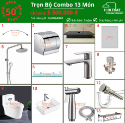 Combo Thiết Bị Vệ Sinh 13 Món CBVS02