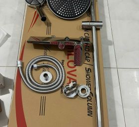 Sen cây tắm đứng nóng lạnh đồng thau mạ crome L-01
