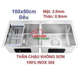 CHẬU RỬA CHÉN KHÔNG SƠN INOX 304 100% – HP – 10050KS