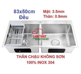 CHẬU RỬA CHÉN KHÔNG SƠN INOX 304 100% – HP – 8350KS